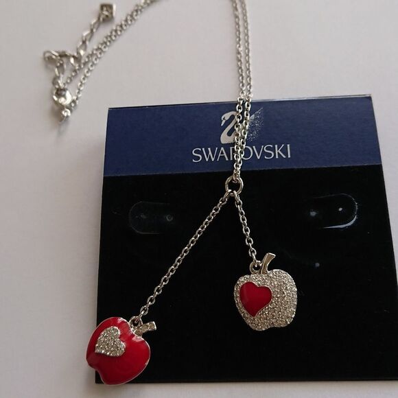 Swarovski DOUBLE apple and heart necklaces - Picture 4 of 9